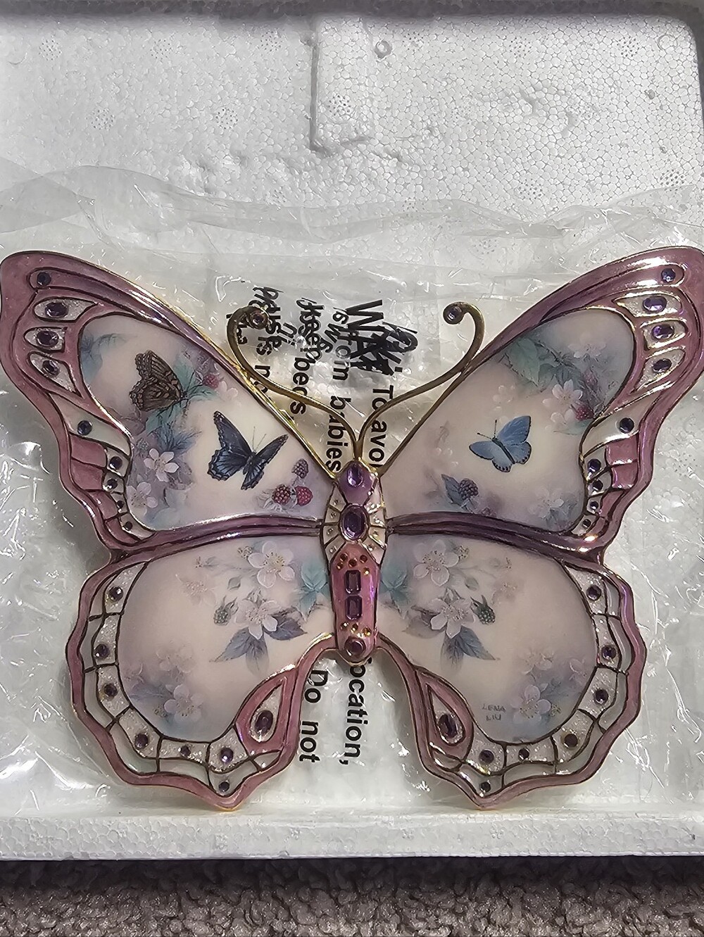 Set of 3 Lena Lui Butterfly 3D Porcelain Limited Edition Bradford Exchange 2004